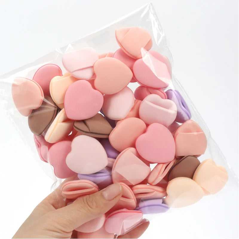 50 Mini Finger Cushion Puffs – Latex-Free Mixed Sponge & Air Cushion Powder Puff for Liquid Foundation Makeup
