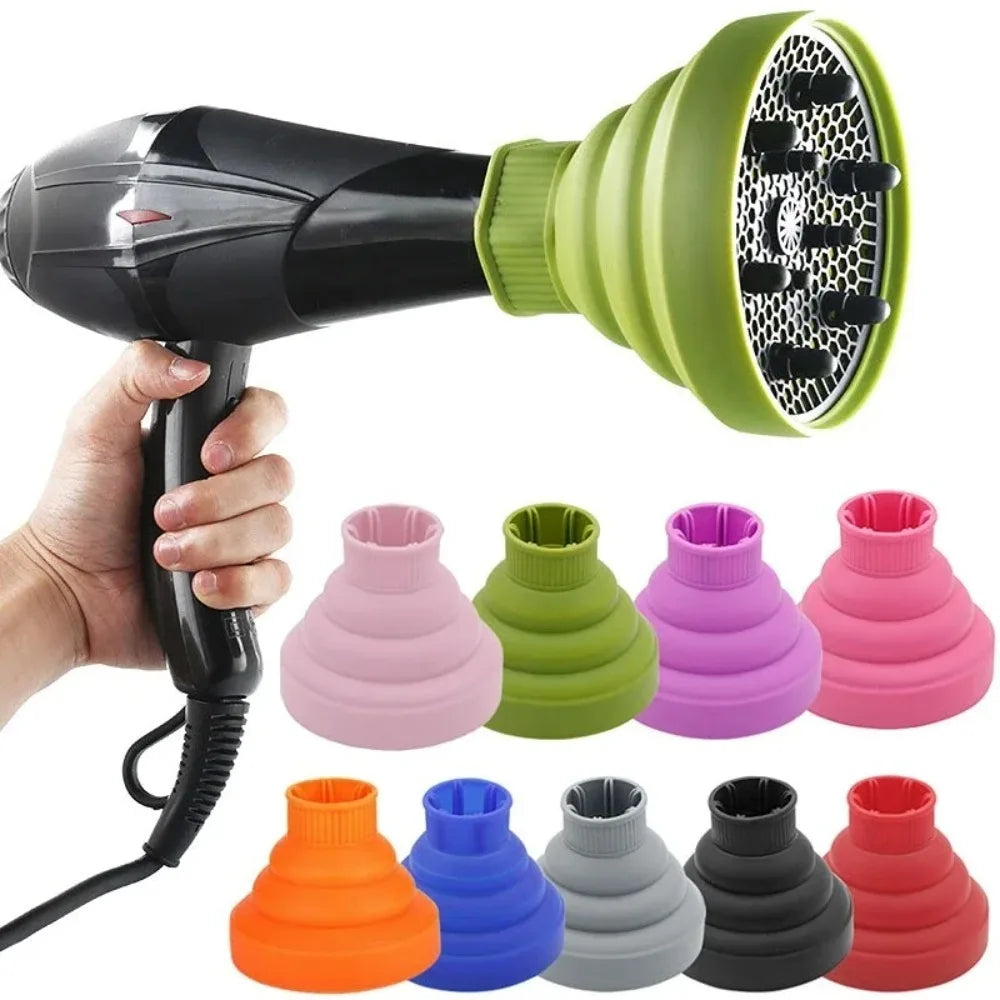 Silicone Salon Tool Black Pink Universal Hairdryer Diffuser Cover Adjustable Temperature Resistant Dispersing Drying Hair Dryer dylinoshop