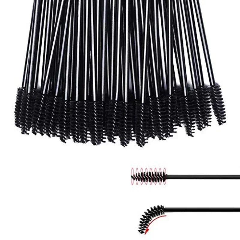 100/300Pcs Eyelash Mascara Brushes for Eye Lashes Extension Eyebrow and Makeup Lash Spoolies Wands