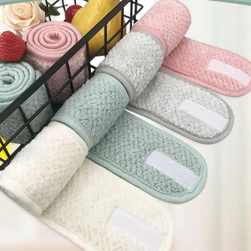 Adjustable Makeup Headband Soft Fleece Face Wash Towel Bath Spa Facial Hairband Skincare Beauty Head Wrap Accessory 