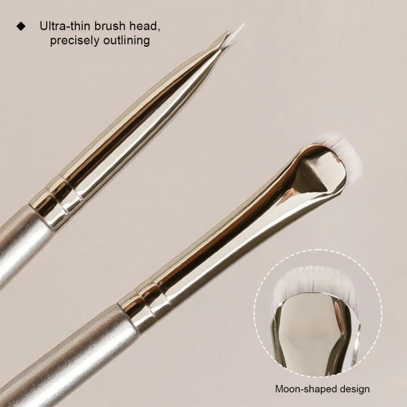 2pcs Curved Eyeliner Makeup Brushes Precision Soft Eyeshadow Smudge Tool Sharp Thin Small Eye Cosmetic Brushes for Precision Eye