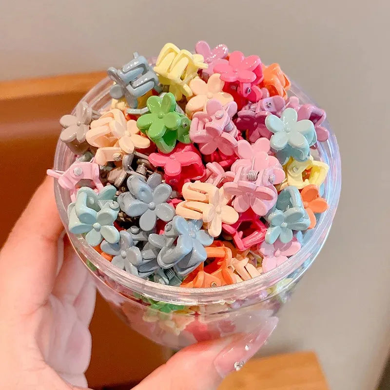 50Pcs Girls Cartoon Hair Clips Cute Small Claw Clips Flower Star Design Children's Fashion Hair Accessories Sweet Hairpin dylinoshop