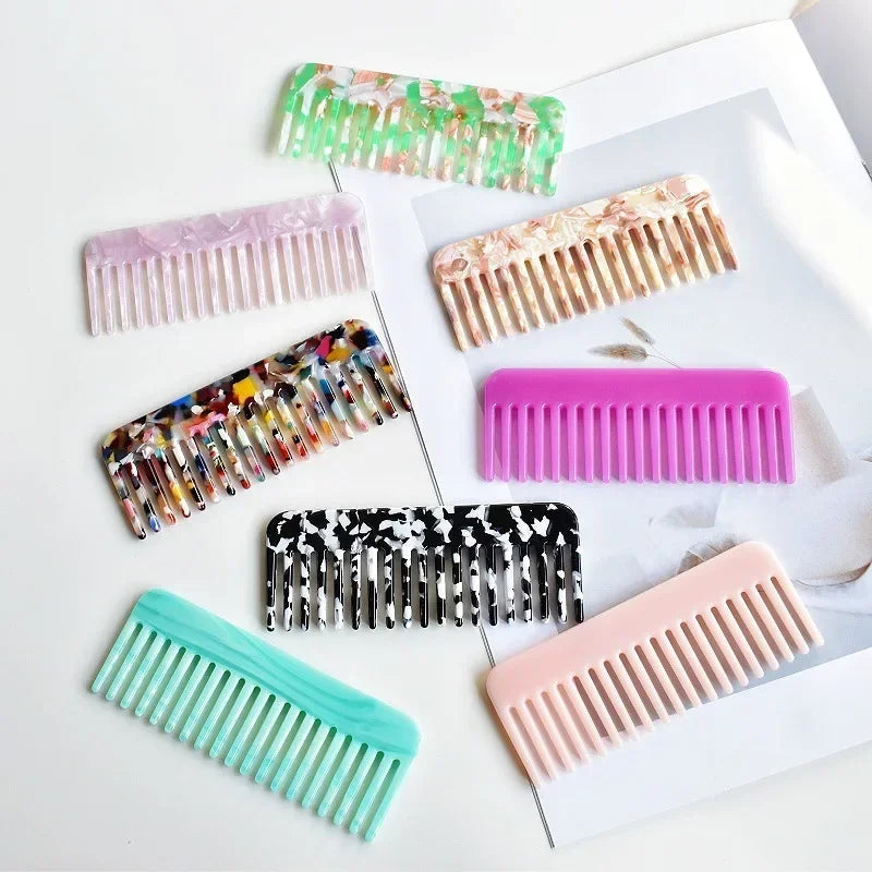 Wide Teeth Acetate Hair Combs Anti-static Massage Hair Brush Hairdressing Colorful Hairdress Salon Styling Traveling Accessories dylinoshop
