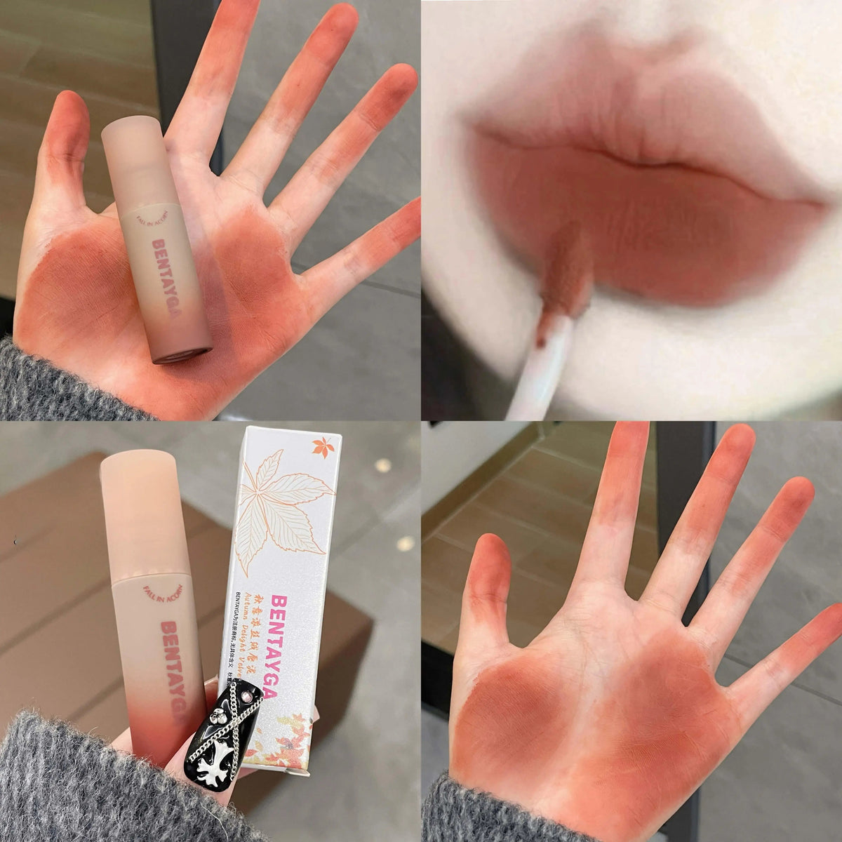 Reddish-Brown Lip Tint, Waterproof Long-Lasting Velvet Lip Stain dylinoshop
