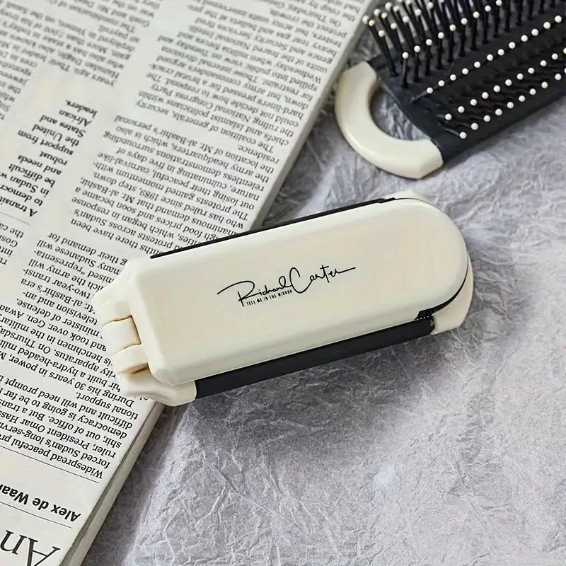 CALIYI 1PCS Folding Mini Pocket Hair Comb with Mirror Portable Massage Comb Brush for Salon Travel Outdoor Makeup Styling Tools dylinoshop
