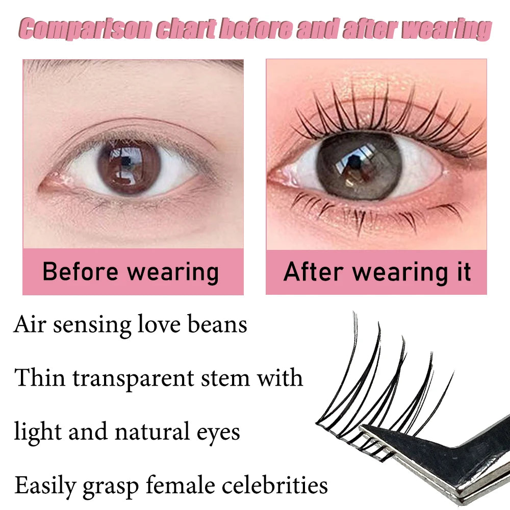 10 Rows 90 Bundles Mink False Eyelash Natural 3D Russian Idol Individual Comics Eyelash Extension Cluster Makeup Tool Wholesale
