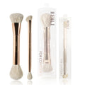 Makeup Brush Set Double-Sided Makeup Brushes for Foundation Contour Blush Blending Eyebrow and Eye Shadow Fiber Bright Cyan