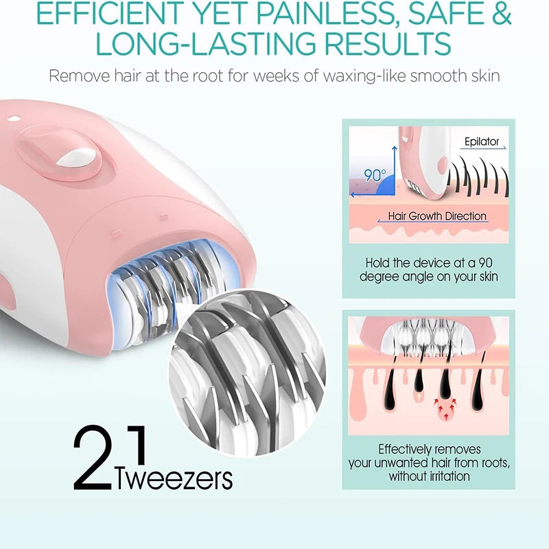 Kemei KM-189B Rechargeable Epilator for Face & Body