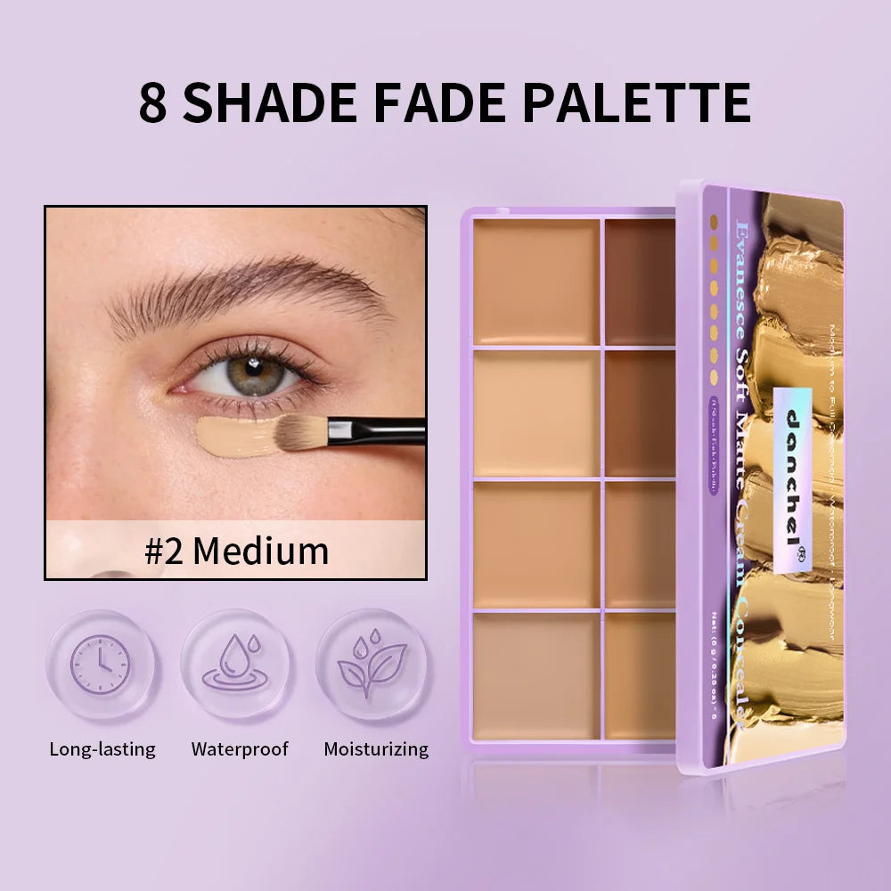 Concealer Palette Waterproof Long-lasting Foundation Matte Moisturizing Lightweight Breathable Look Multi-shade Concealer Disk