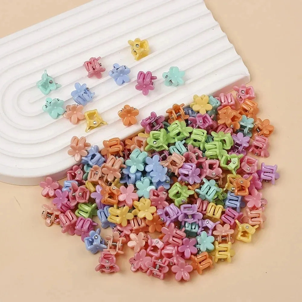 50Pcs Girls Cartoon Hair Clips Cute Small Claw Clips Flower Star Design Children's Fashion Hair Accessories Sweet Hairpin dylinoshop