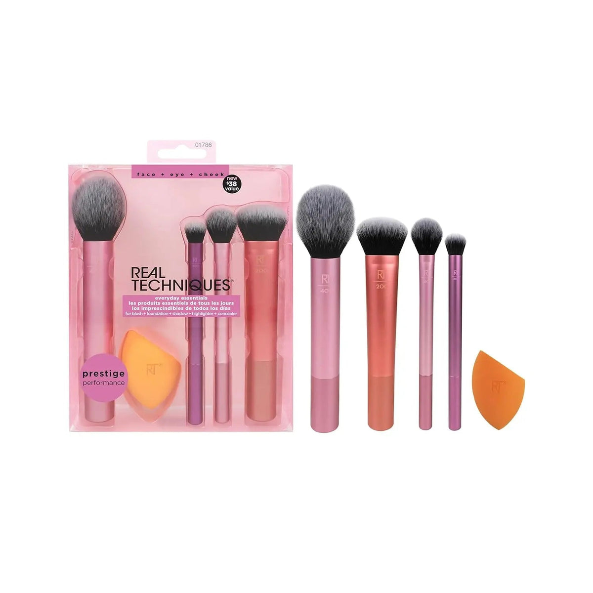 2025 Real Techniques 6 Piece Everyday Essentials Makeup Brush Set Sponges Blush Bronzer Contour Eyeshadow Powder Travel Gift Set dylinoshop