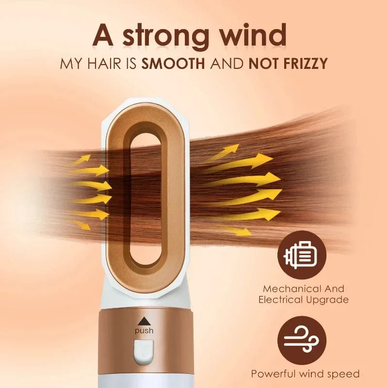 5-in-1 Hot Air Styling Brush – Dryer, Curler, Straightener & Comb