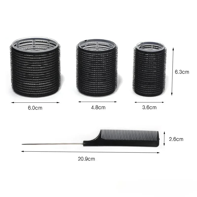 28pcs/Set Hair Roller Sets 18pcs Plastic Self Grip Hair Curlers 3 Sizes Hair Rollers 10pcs Metal Clips DIY Hairdressing Tools dylinoshop