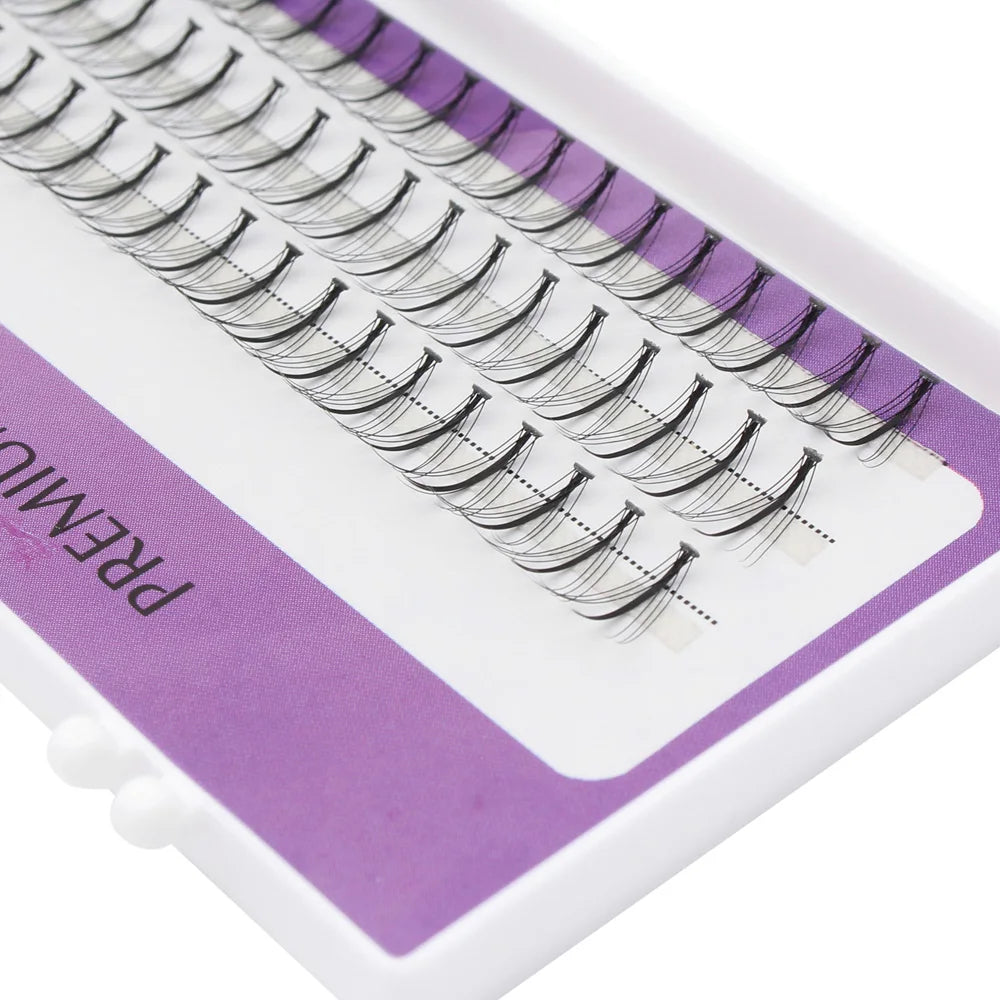 Moonlily Professional Makeup 60 Clusters Personal Eyelash Extension Single Tuft of M Sandwich Lash Soft Grafting False Eyelashes