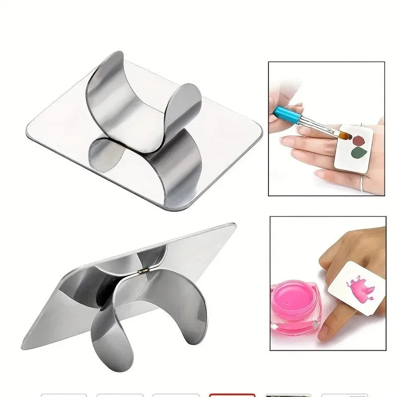 Makeup Mixing Palette,  Makeup Spatula Palette with Foundation Spatula, Stainless Steel Makeup MixingTray Nail Art Palet