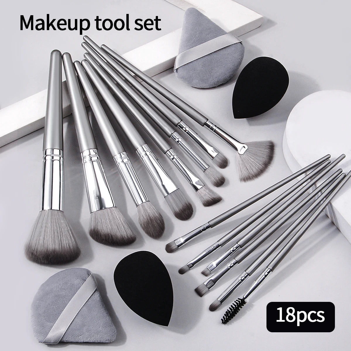 14-Piece Makeup Brush Set with Makeup Sponges – Complete Beauty Tool Kit dylinoshop