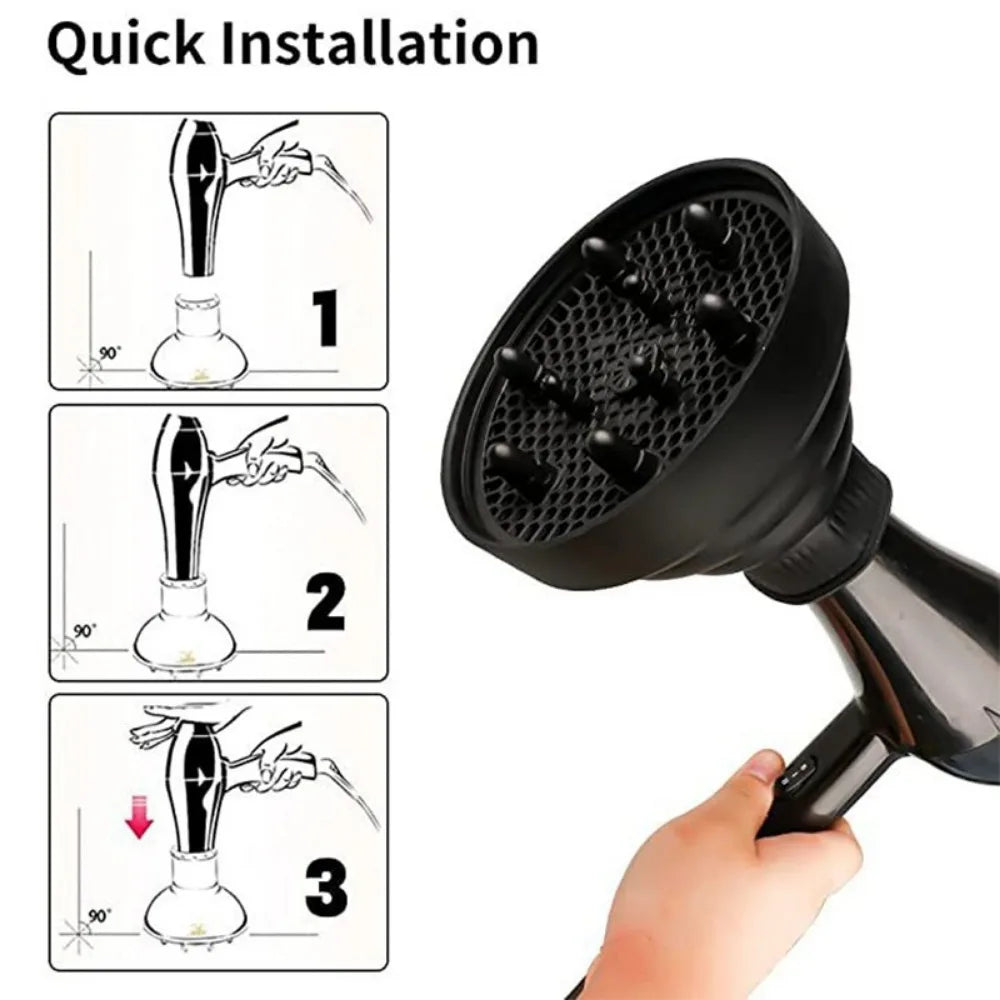 1Pc Silicone Hairdryer Diffuser Cover Foldable Temperature Resistant Hairdryer Curly Drying Blower Hair Styling Accessories dylinoshop