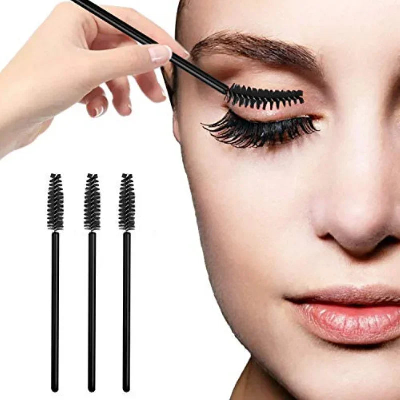 100/300Pcs Eyelash Mascara Brushes for Eye Lashes Extension Eyebrow and Makeup Lash Spoolies Wands