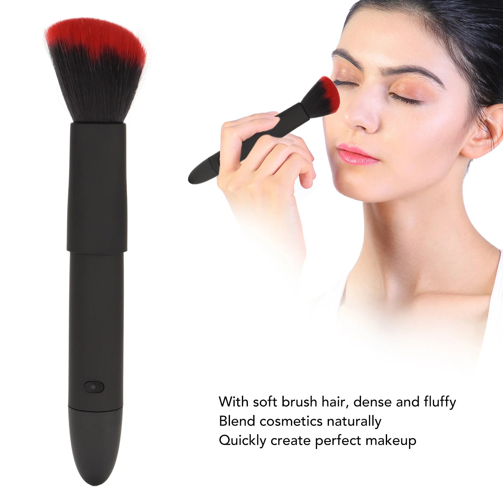 Portable Electric Makeup Brush 10 Gears Rechargeable Adjustable Multifunctional Waterproof Blush Brush for Contouring Highlight