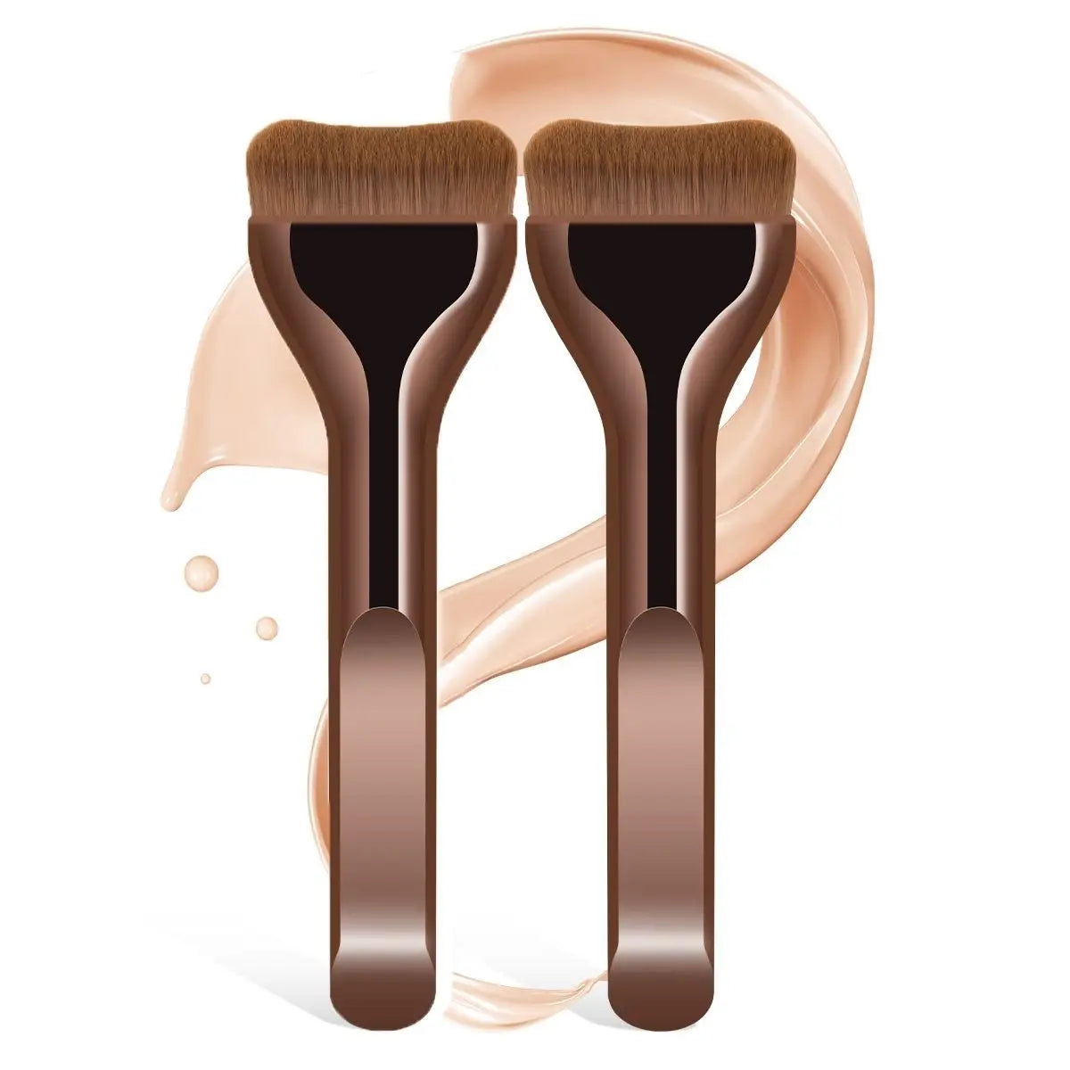 Professional Foundation Makeup Brush Duo – Soft Blending Brushes for Liquid, Cream & Powder dylinoshop