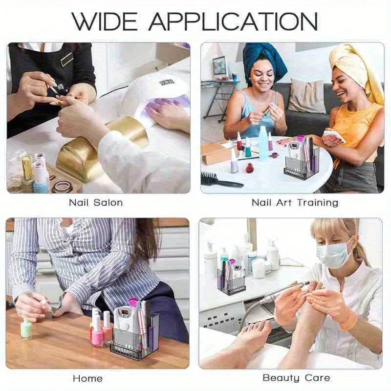1PC Nail Drill Bits Holder Display Clear Nail Display Box Transparent Makeup Organizer Nail Manicure Tools Acrylic Nail Display