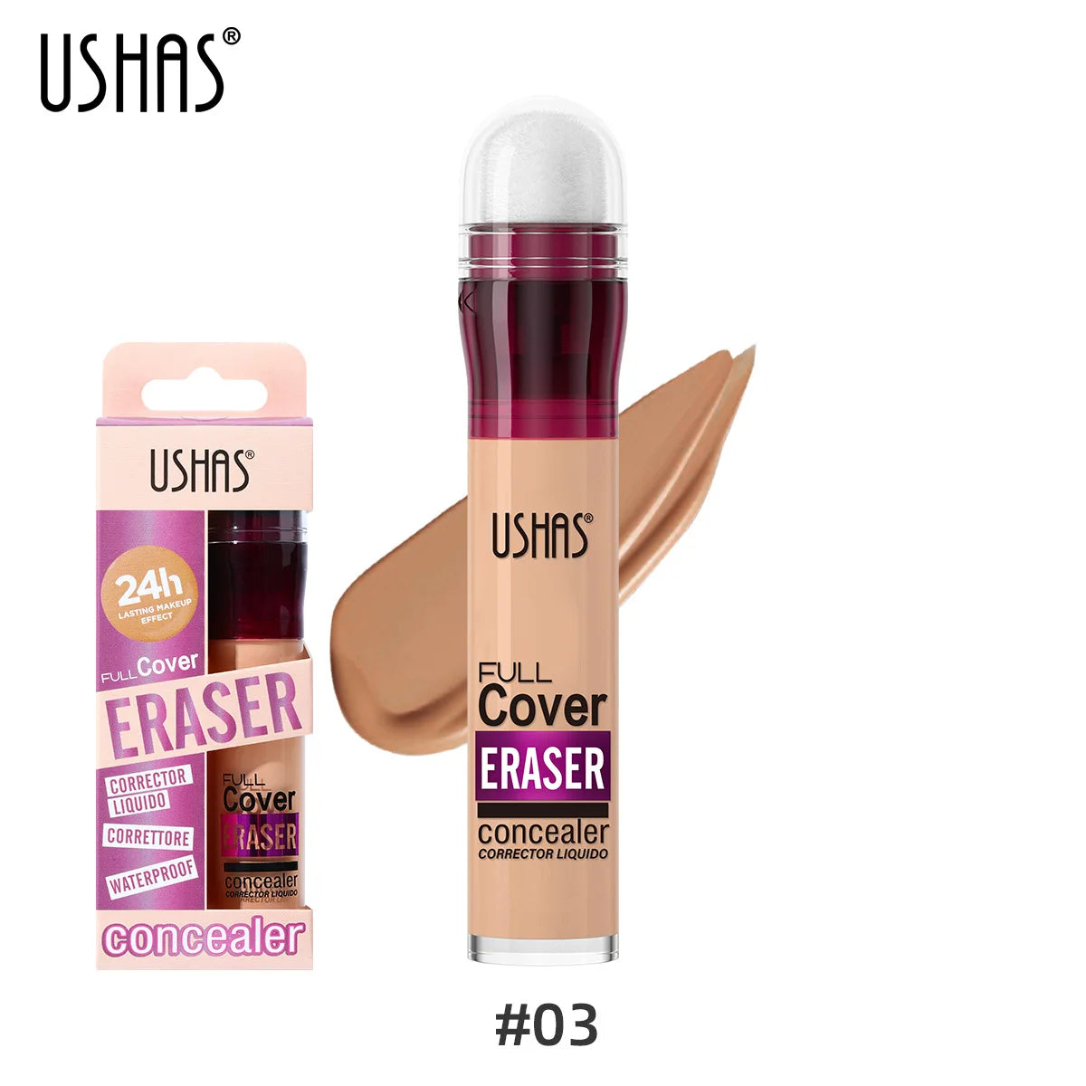 Cream Concealer with Sponge Applicator – Waterproof, Oil-Control, Full Coverage dylinoshop