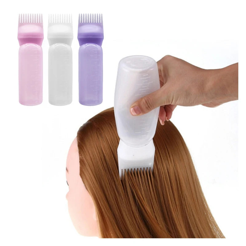 3 Color Salon Hair Oil Applicator Bottle Professional Hairdressing Dyeing Comb Bottles Barbershop Hairdresser Coloring Supplies dylinoshop