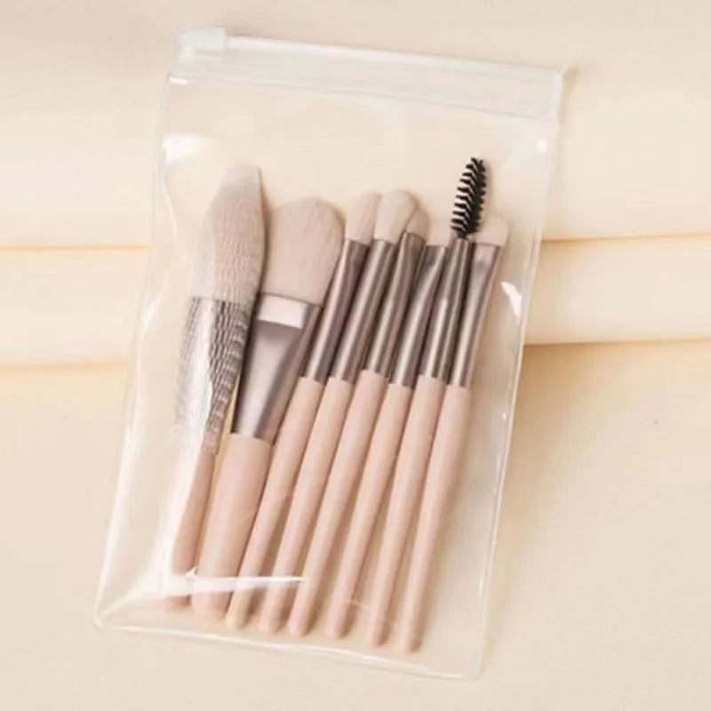 8-Piece Mini Makeup Brush Set – Portable Macaron-Style Beauty Tools dylinoshop