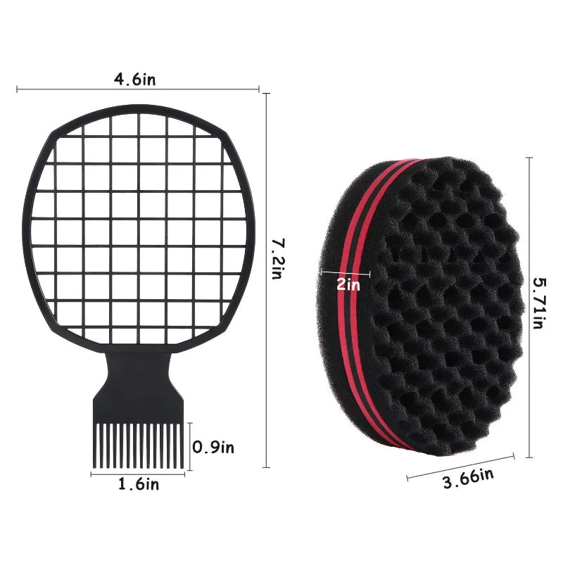 Barber Shop Men Hair Braider Twist Sponge Gloves African Hair Styling Fork Comb Hair Curls Foam For Salon Hairdressing Tools dylinoshop