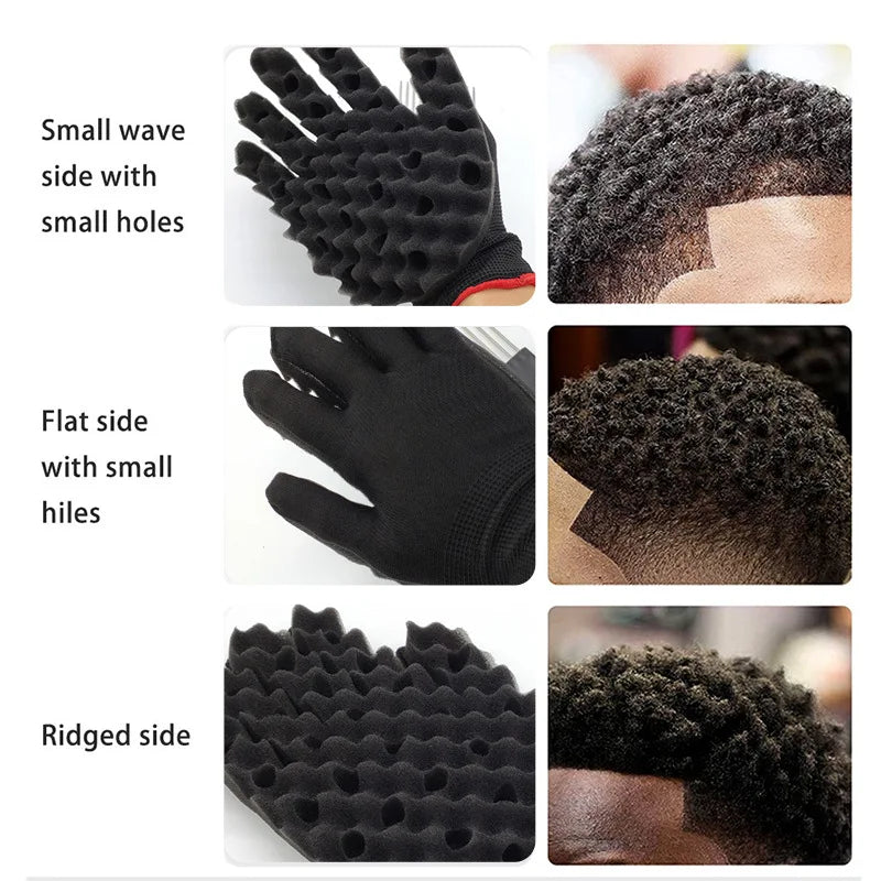 Barber Shop Men Hair Braider Twist Sponge Gloves African Hair Styling Fork Comb Hair Curls Foam For Salon Hairdressing Tools dylinoshop