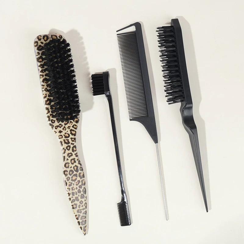 Bristle Slick Back Hair Brush for Sleek Ponytail Bun & Smoothing Baby Hairs, Flyaways, Edge Control - Backcombing & Teasing dylinoshop