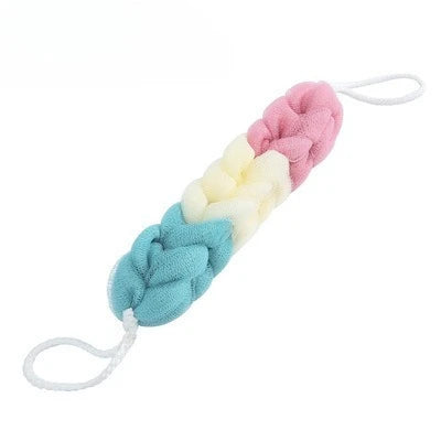 1pc Colour Block Bath Balls Mesh Foaming Sponge Bath Strips Adult Back Body Rubbing Towels Mud Rubbing Bath Towels Supplies