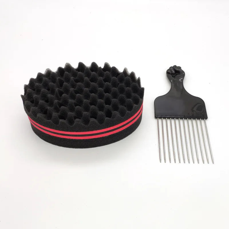 Barber Shop Men Hair Braider Twist Sponge Gloves African Hair Styling Fork Comb Hair Curls Foam For Salon Hairdressing Tools dylinoshop