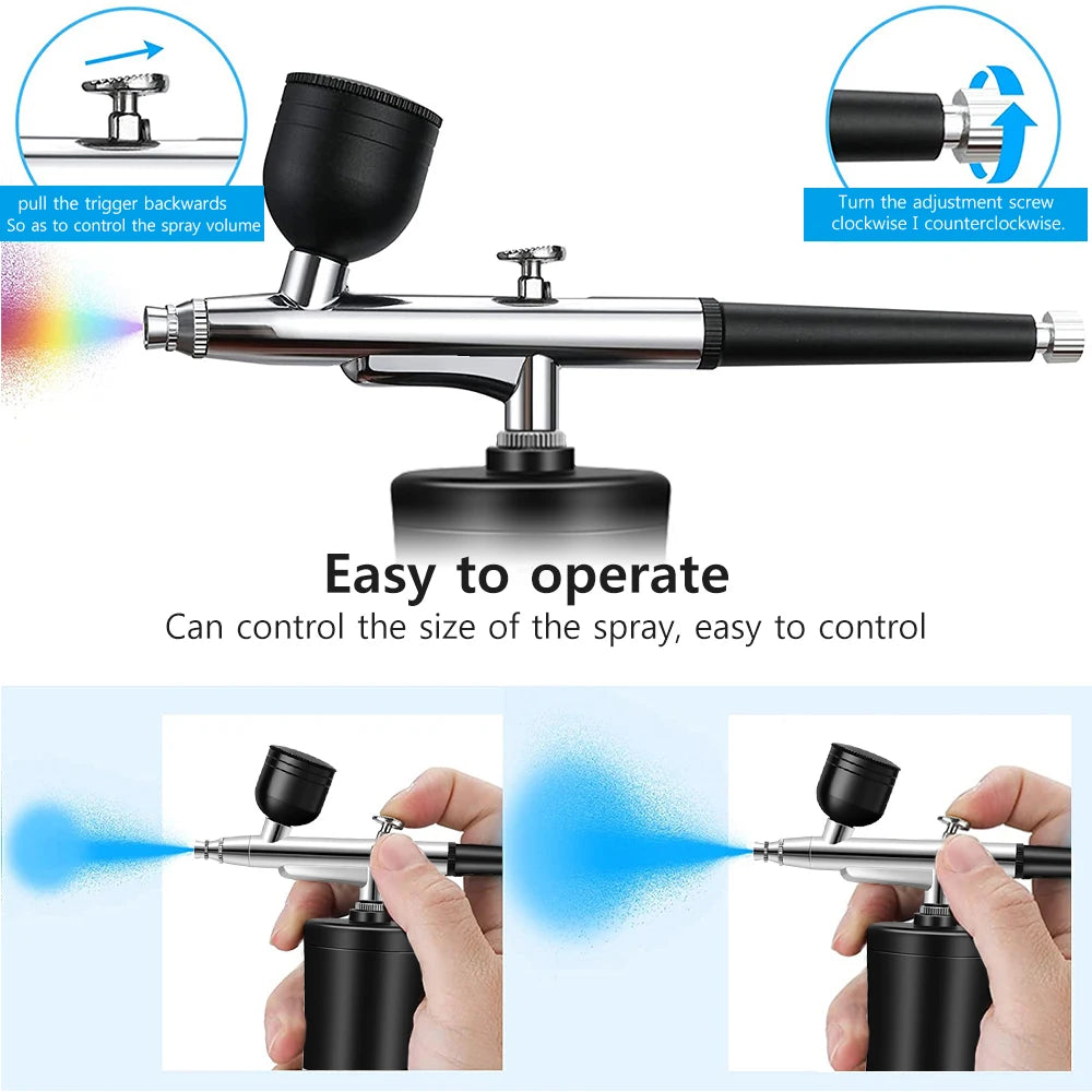 Airbrush Nails Compressor for Painting Makeup Portable Mini Cordless Airbrush Spary Gun for Nail Art Tattoo Cake Decor Painting