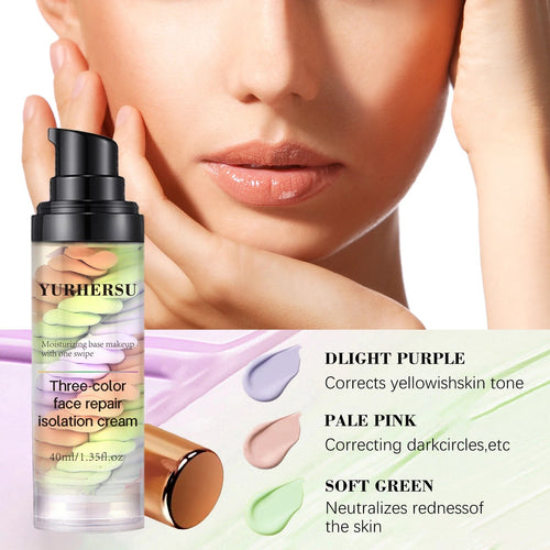 3-Shade Cream Concealer & Brightening Makeup Base dylinoshop