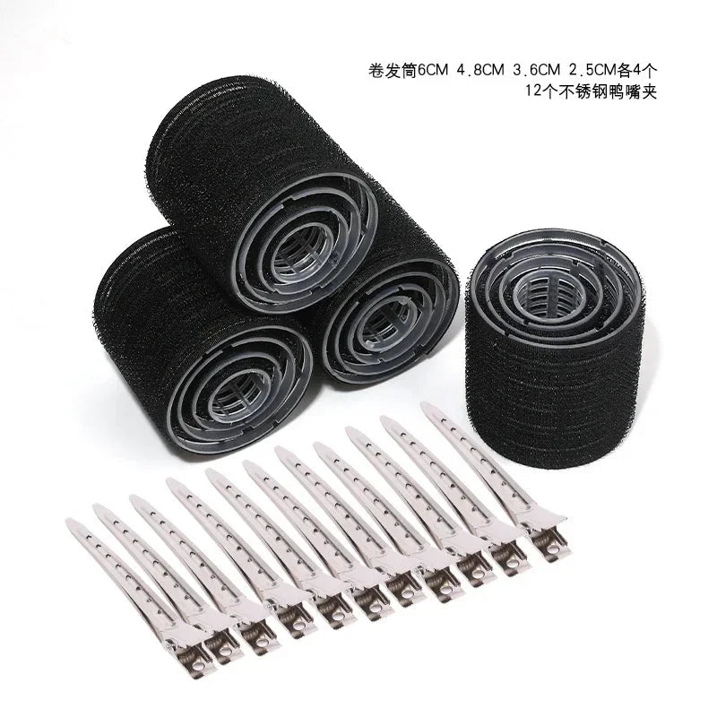 28pcs/Set Hair Roller Sets 18pcs Plastic Self Grip Hair Curlers 3 Sizes Hair Rollers 10pcs Metal Clips DIY Hairdressing Tools dylinoshop