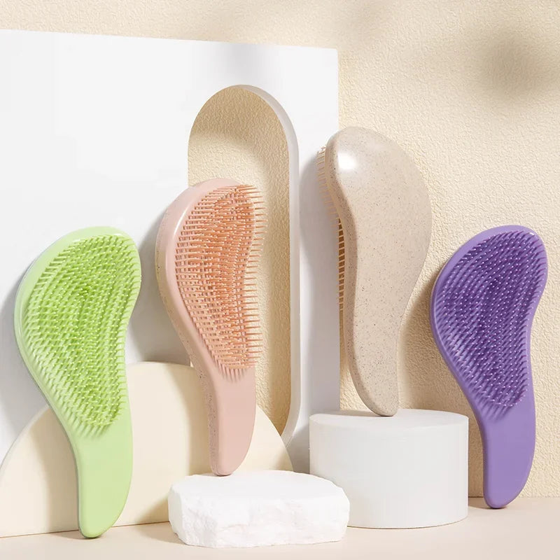 1pcs Magic Detangling Hairbrush Soft Wheat Straw Scalp Massage Comb Anti-static Gentle Grooming Brush Salon Hair Styling Brush dylinoshop
