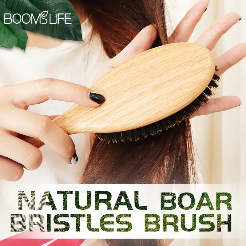 BOOMSLIFE Boar Bristle Hair Brush Women Combs for Hair Wood HairBrush Detangle Straightener Brush Hair Comb Barber Accessories dylinoshop