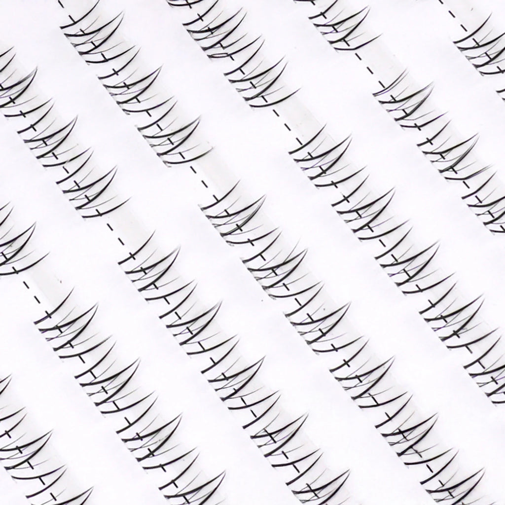 Lower Eyelash V-Shaped Clusters Fake Lashes 10 Rows Air Sensation Eyelashes Natural Transparent Stem Makeup Extension Tools