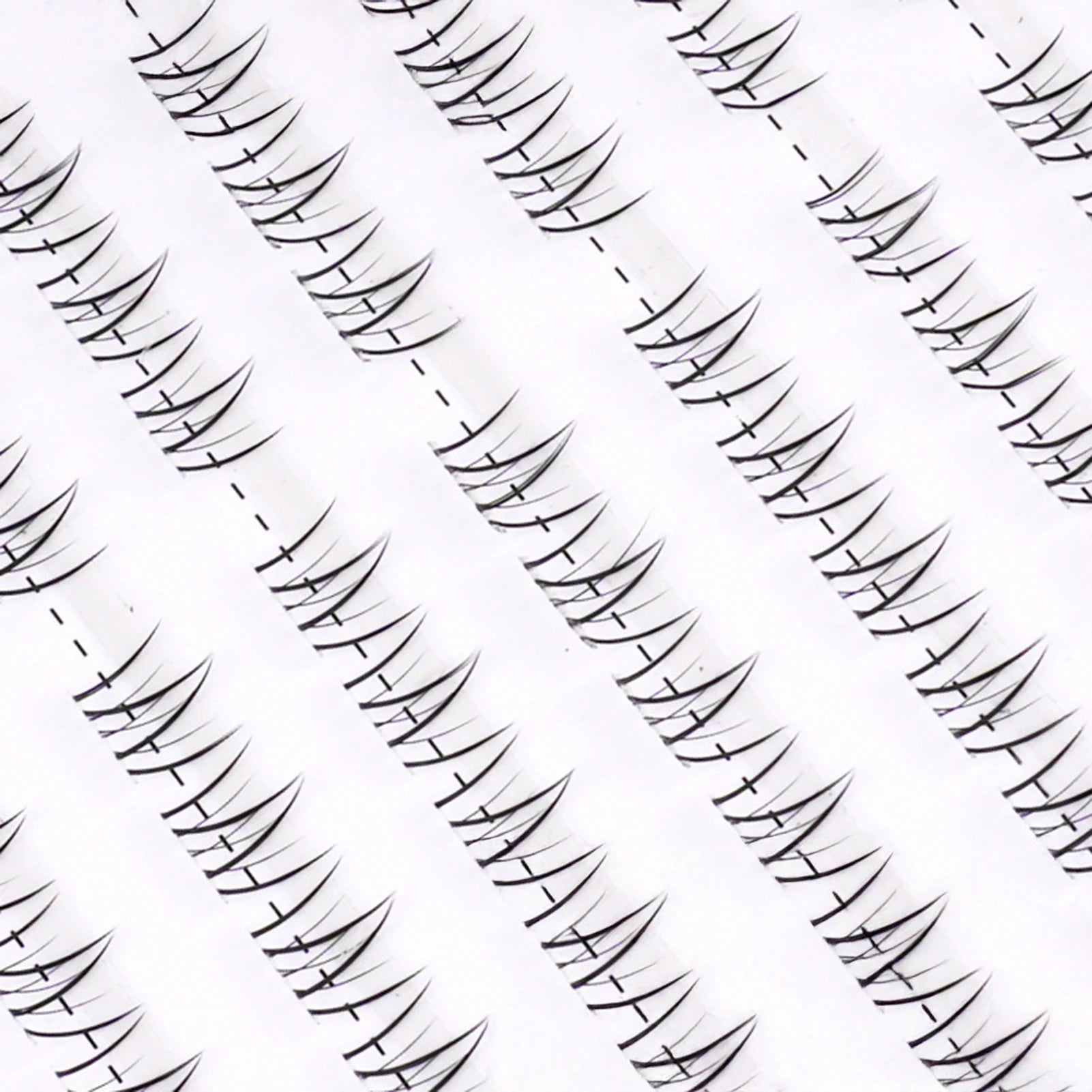 Lower Eyelash V-Shaped Clusters Fake Lashes 10 Rows Air Sensation Eyelashes Natural Transparent Stem Makeup Extension Tools
