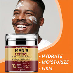 Men's Retinol Firming Face Cream Skincare Moisturizing Collagen Brightening Smooth Wrinkles Facial Face Men Skin Care Treatment 