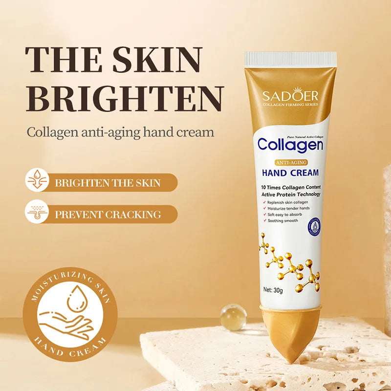 SADOER Collagen Hand Cream Hands Skin Friming skincare Moisturizing Brightening Hydrating Hands Creams Hand Skin Care Products 