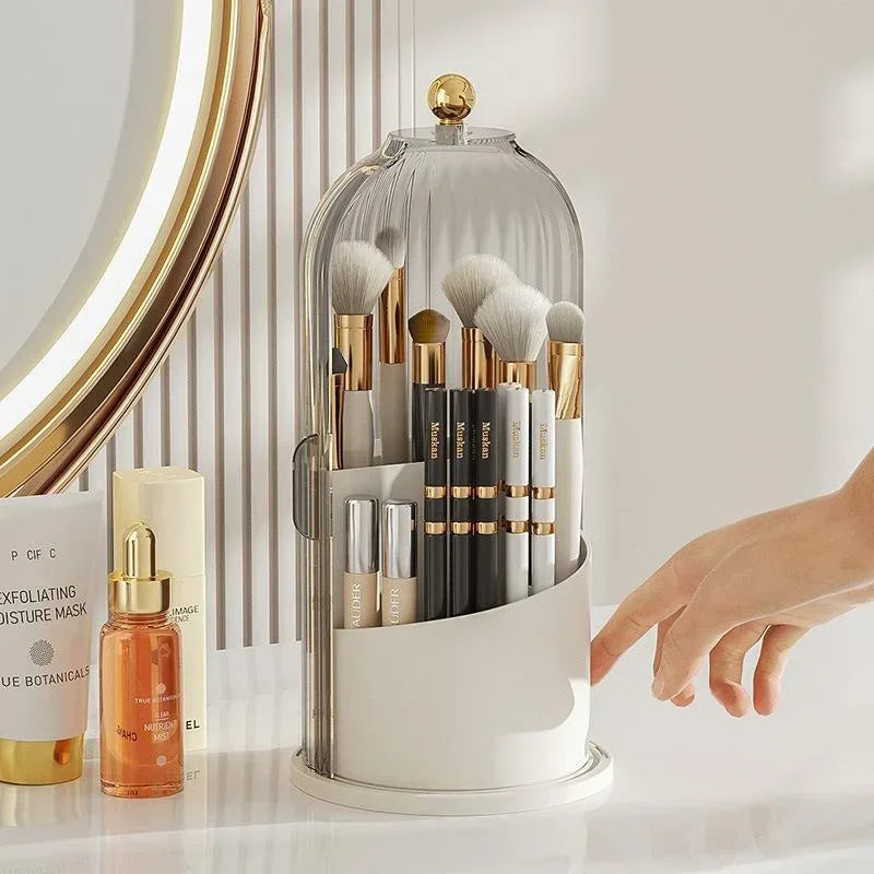 360 Rotating Makeup Brush Holder Desktop Makeup Organizer Cosmetic Storage Box Lipstick Eyebrow Pencil Holder Jewelry Container