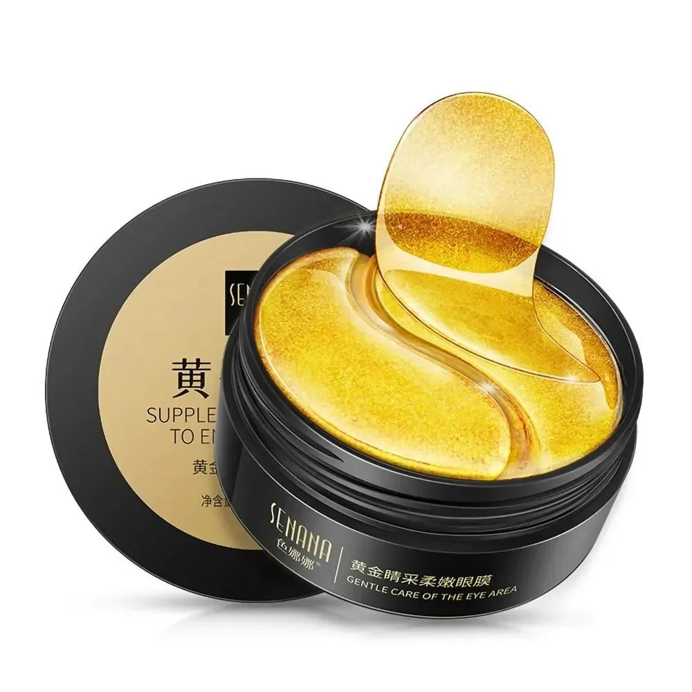 60 Pieces of Gold Hyaluronic Acid Repair Eye Mask Moisturizing and Firming Eye Patches Korean Skincare Crystal Eye Mask 