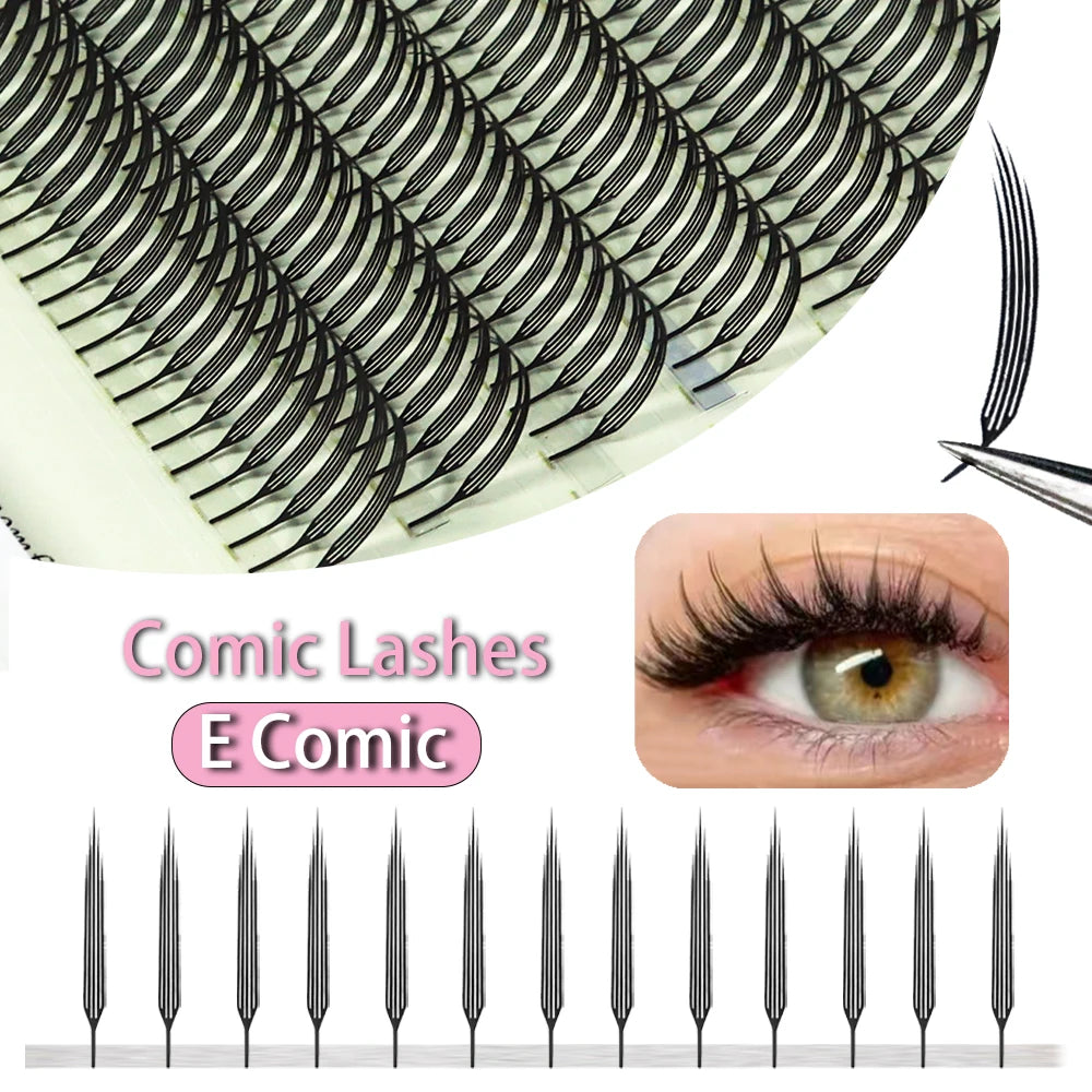 MIOFIA Fox Anime Eyelash Extension Premade Manga False Eyelashes Feather Natural Lightweight Comic Spire Lashes for Makeup Tool