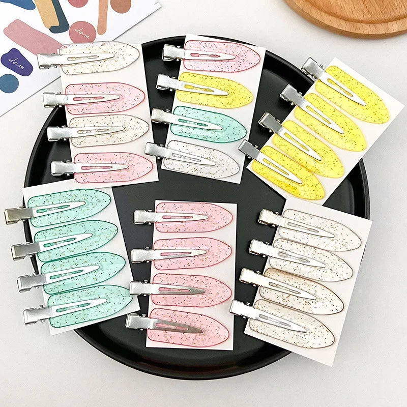 4 Pcs Seamless No Bend Hair Clips Barrettes No Mark Pin Curl Clip Makeup No Crease Hair Clip Hair Styling Bang Clips New Color dylinoshop