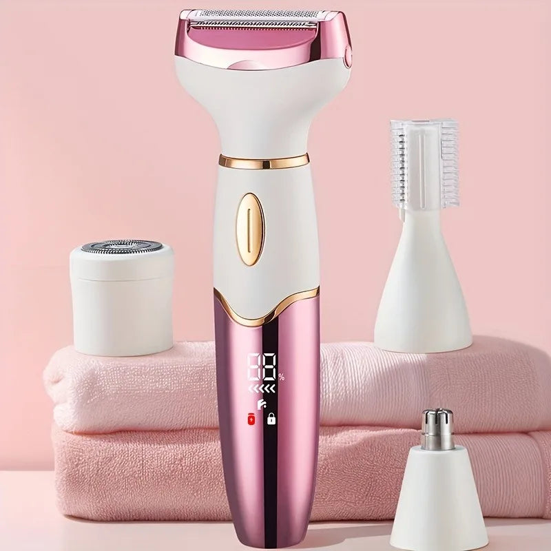 4-in-1 Rechargeable Electric Shaver for Women – Body Hair Removal