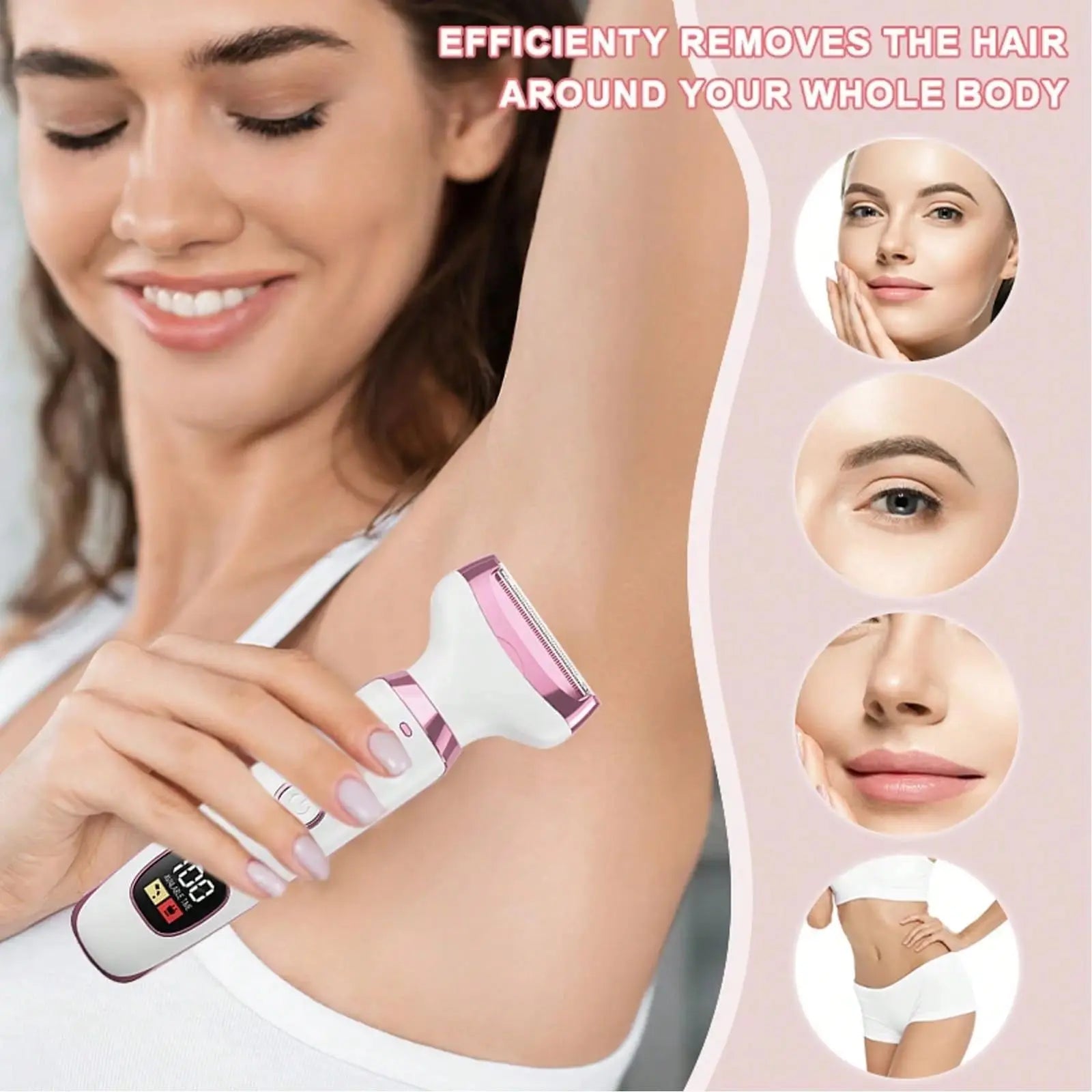 Rechargeable Electric Shaver for Women – Legs, Underarm, Bikini & Face