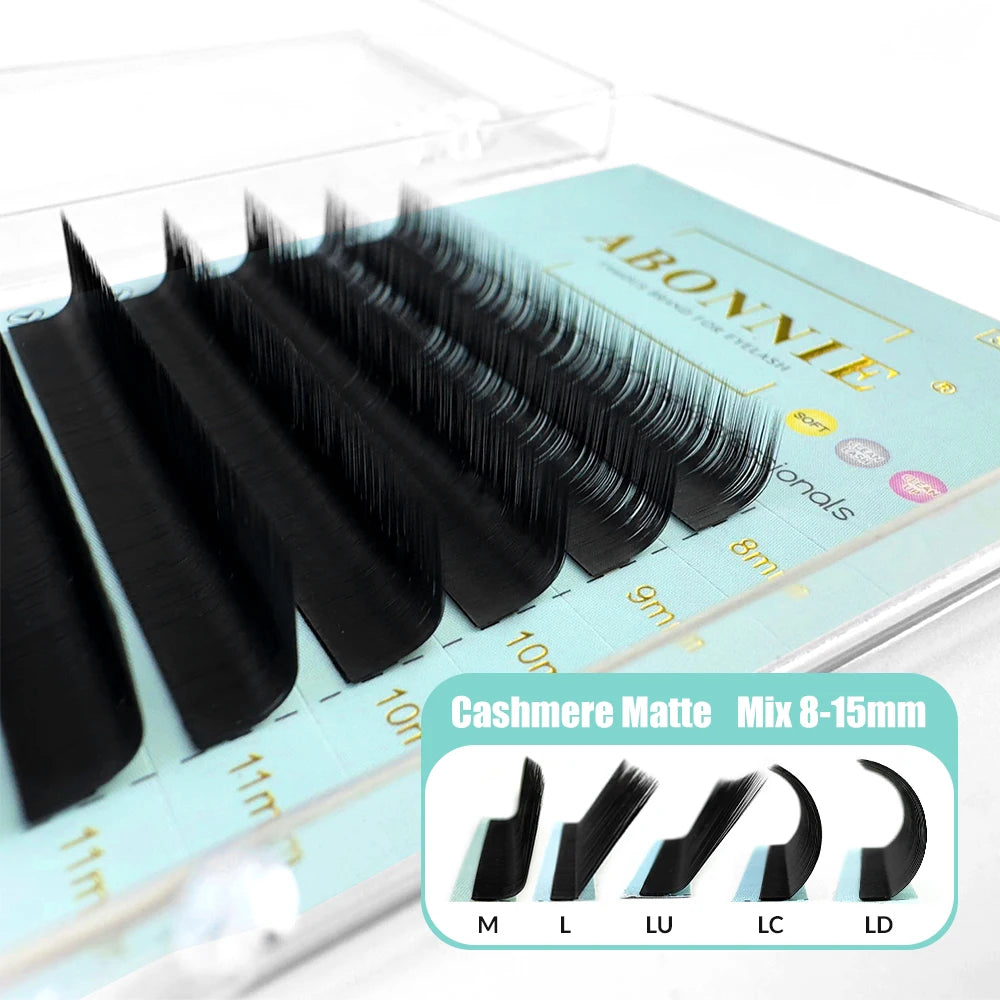 ABONNIE All Size M/L/LJ Cashmere Individual Eyelash Extension Silk Lashes Russian Volume Classic Eyelash Extensions for Makeup