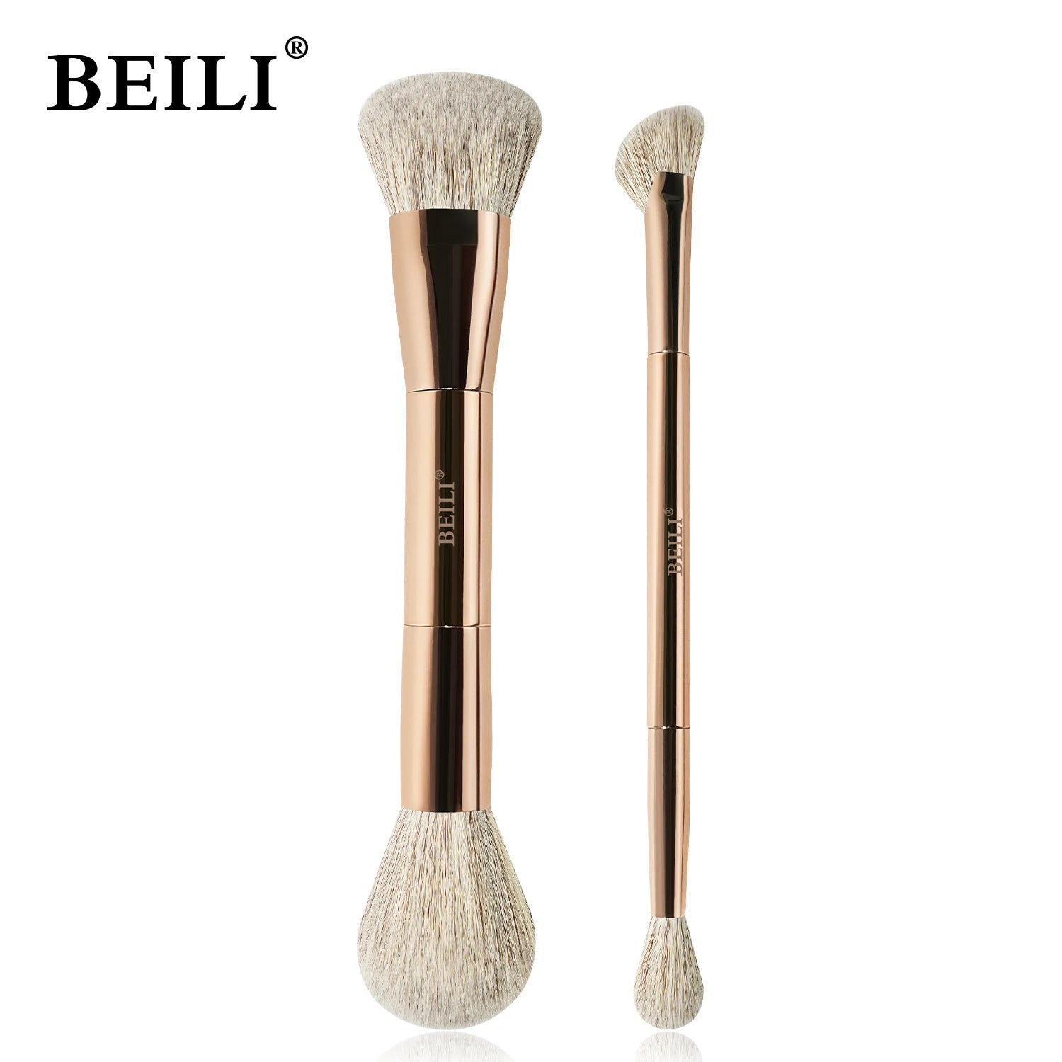 Makeup Brush Set Double-Sided Makeup Brushes for Foundation Contour Blush Blending Eyebrow and Eye Shadow Fiber Bright Cyan